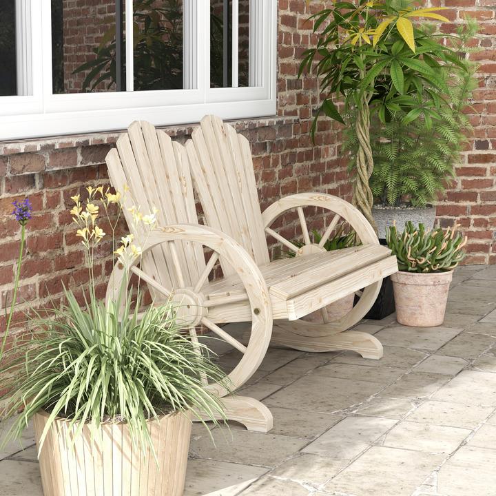 Image du produit Outsunny Banc de jardin en forme de roue de chariot