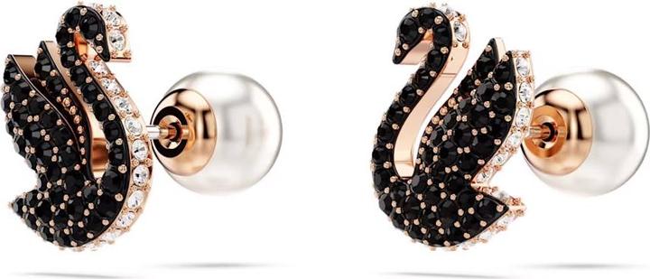 Produktbild Swarovski Iconic Swan Ohrstecker Schwan Schwarz Roségold (Swarovski Metall)