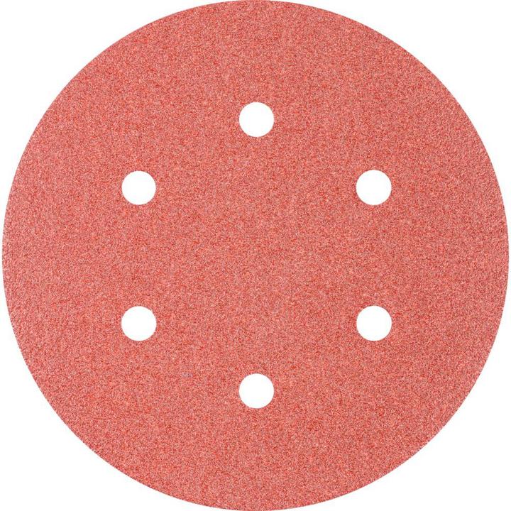 Pferd Exzenterschleifpapier Klettscheibe 150 mm Korund A 80 Lochung 6 (80)