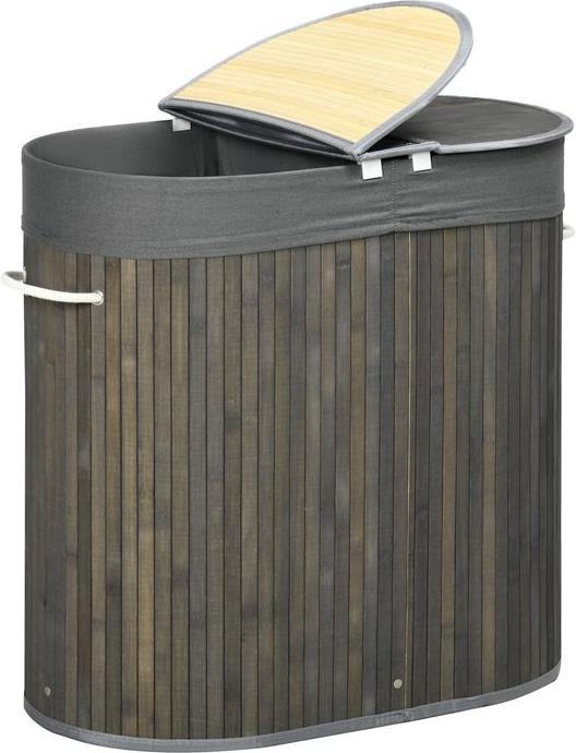 Image du produit Swisshandel24 Wäschekorb mit Deckel 100L Wäschesammler mit Griffen, 2 herausnehmbar Wäschesack (100 l)