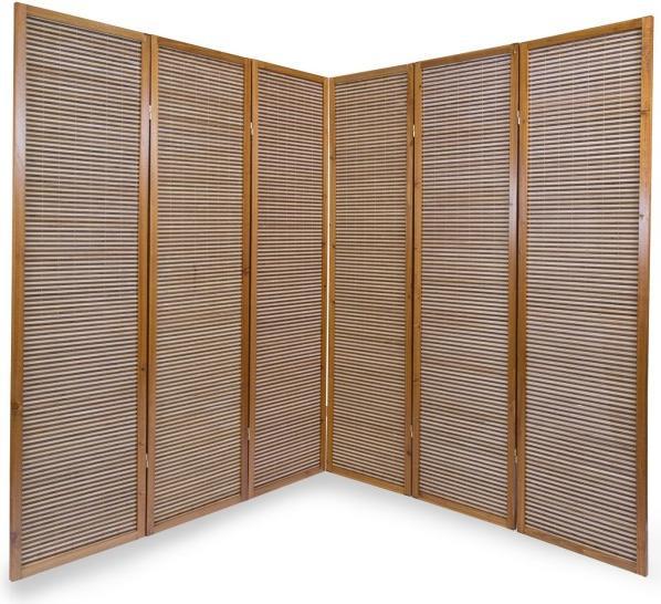 Image du produit Homestyle4u Paravent en bois 6x bambou marron