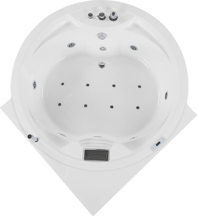 Image du produit Beliani Baignoire-jacuzzi avec haut-parleur Bluetooth blanc modèle d'angle 150 x 114 cm MILANO (412 l, 181 cm, 150 cm)