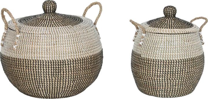 Actual product image Esprit Basket set Home White Black Natural 45 x 45 x 48 cm (2 Pieces) (2 x, 45 x 45 x 48 cm)