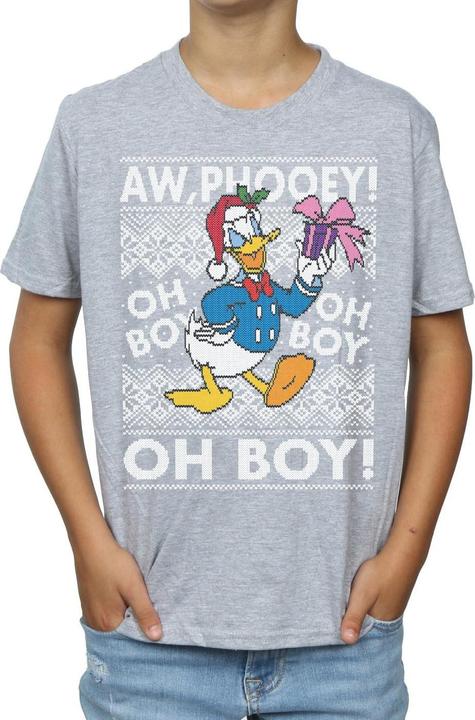 Actual product image Disney Boys Donald Duck Christmas Fair Isle T-Shirt (128)