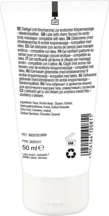 Nährwerte und Zutaten Lick-it Erotic Massage Gel Cherry (50 ml)