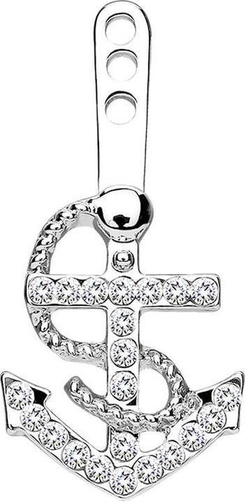 Produktbild Star Piercing Ohrring Ear Jacket silber mit Kristallanker silber