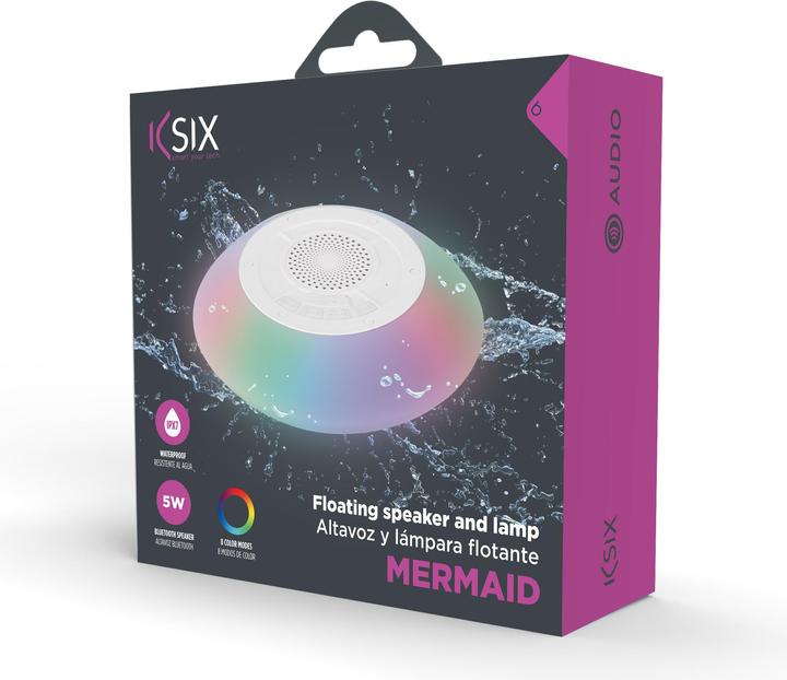 Immagine prodotto KSIX Altoparlante Galleggiante A Luce Colorata Mermaid RGB 5w (4 h, Batteria ricaricabile)