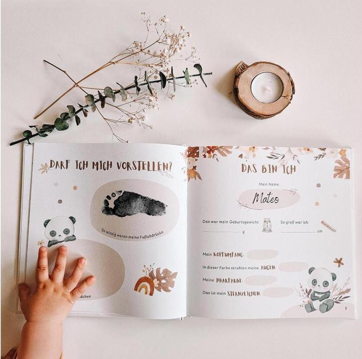 Actual product image Eulentaler Babytagebuch Tiere (A4, Lined, Hardcover)