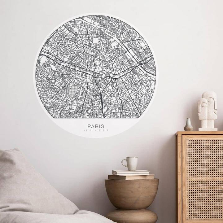 Actual product image Trenddeko City map Paris - round (Ø 50 cm)