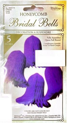 Immagine prodotto Amscan Campana a Nido d'Ape Sposa o Matrimonio Decorazione da Appendere Misura Confezione 4