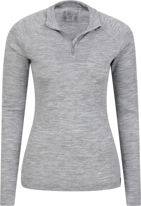 Mountain Warehouse WomensLadies Merino Wool Zip Neck Thermal Top