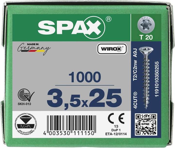 Actual product image Spax Chipboard screws SK T15 3,5x25 mm (1000 Screws per piece)