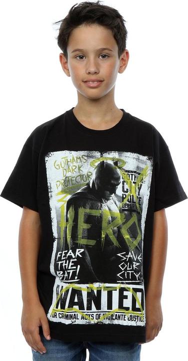 Actual product image Boys Batman v Superman Wanted Poster T-Shirt (152, 158)