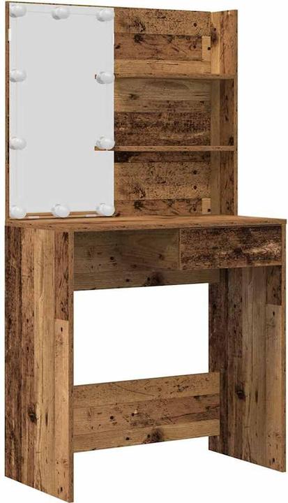 Immagine prodotto VidaXL Schminktisch-Set mit LED-Leuchten Altholz-Optik Holzwerkstoff (74,5 x 40 x 141 cm)