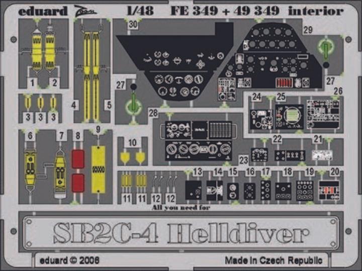 Actual product image Eduard SB2C-4 Helldiver interior For Revell Monogram kit