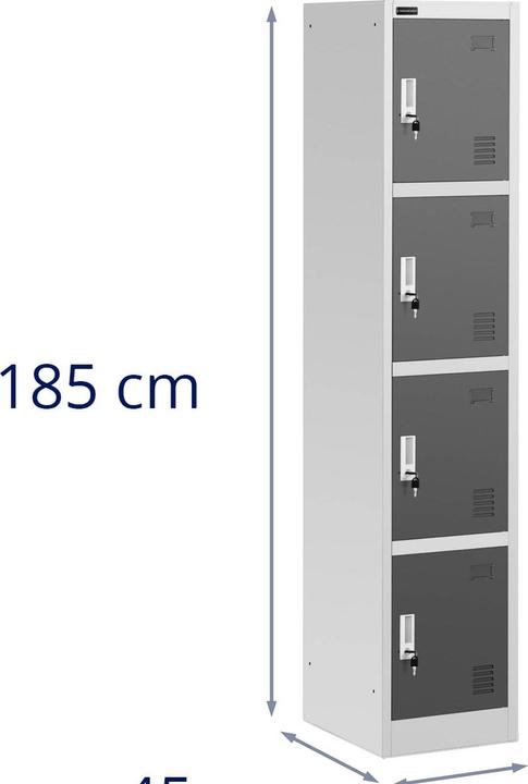 Produktbild Fromm & Starck Metallschrank Spindschrank Metallspind abschliessbar Schliessfachschrank 4-fach (38 x 45 cm)