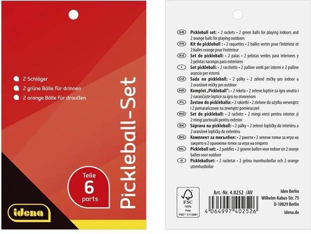 Immagine prodotto Idena Set pickleball 2 racchette/4 palline 6 pezzi