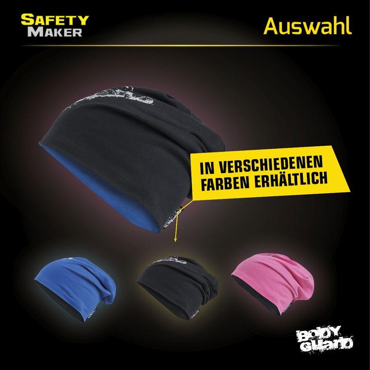 Produktbild SafetyMaker Wende Beanie reflektierend blau/silber