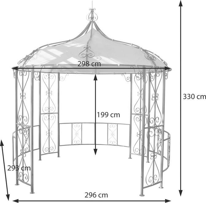 Immagine prodotto Swisshandel24 Pergola Almeria, gazebo rotondo da giardino, robusta struttura in acciaio Ø 3m - terracotta-marrone (300 cm, 300 cm)