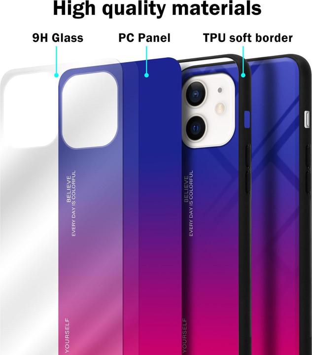 Image du produit Cadorabo Couverture en verre TPU 2 couleurs (Apple iPhone 12 mini)