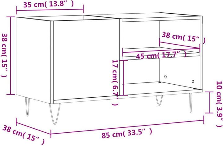 Produktbild VidaXL Plattenschrank Braun Eichen-Optik 85x38x48 cm