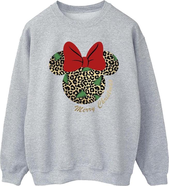 Actual product image Disney Mens Minnie Mouse Leopard Christmas Sweatshirt (S)