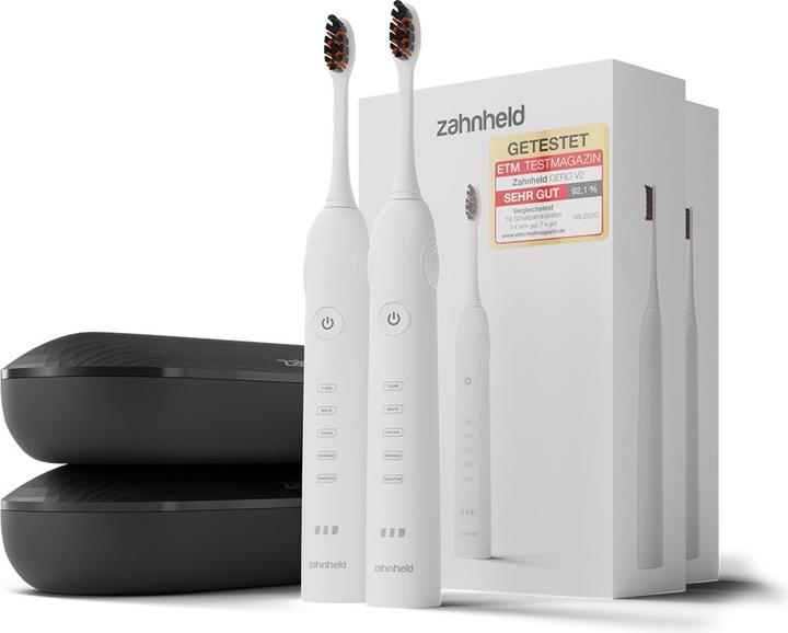 Image du produit Zahnheld Schallzahnbürste im Doppelpack Weiss (Brosse à dents sonique)