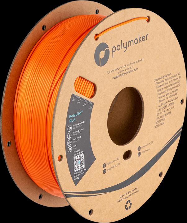Produktbild Polymaker PolyLite PLA (PLA, 1.75 mm, 1000 g, Orange)