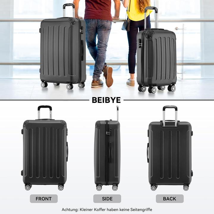 Actual product image Beibye Hartschalen-Reisekoffer-Set (110 l, Hand luggage (up to 50 litres), M (50 - 90l), L (90 - 115l))