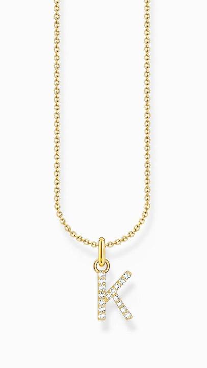 Actual product image Thomas Sabo Chain with letter pendant K gold-plated (925 sterling silver, 750 yellow gold gilding, 38 - 45 cm)
