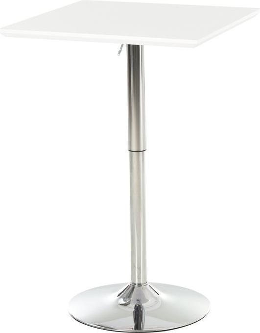 Image du produit Swisshandel24 Table haute, réglable en hauteur, carrée, acier blanc 60 x 60 x 71-92 cm