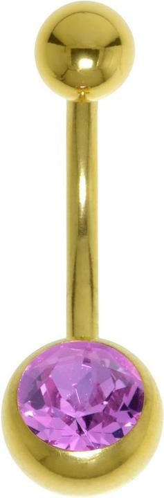 Produktbild Bijouteria Bauchpiercing (Chirurgenstahl 316L, PVD Beschichtung (goldfarbig), Premium Kristall)