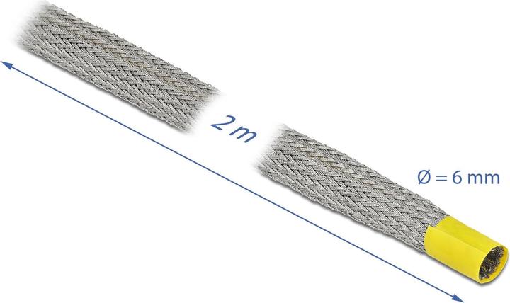 Image du produit Delock Gaine de câble pour blindage CEM 2 m x 6 mm Gris (Gaines pour câbles, 200 cm)