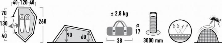 Produktbild High Peak Sparrow (Tunnelzelt, 2.80 kg, 2 Personen)
