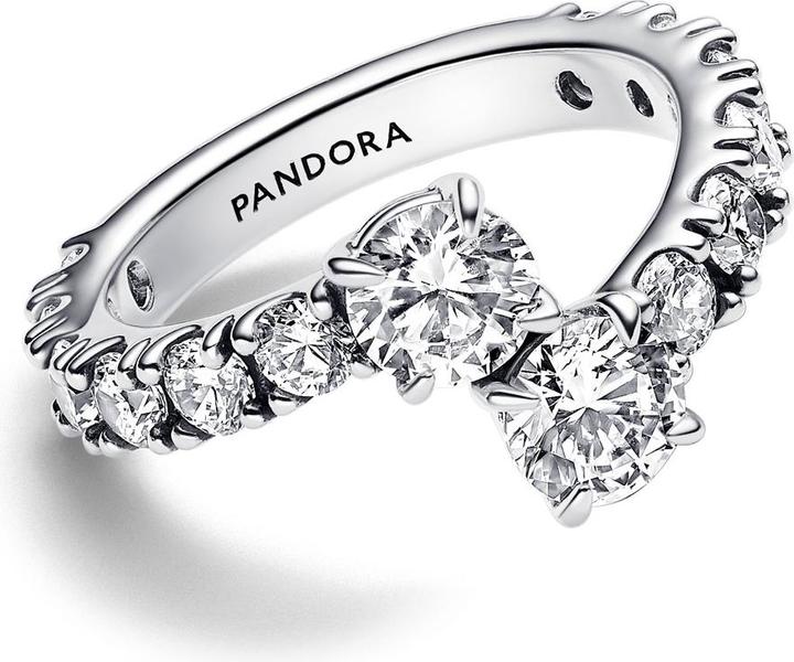 Produktbild Pandora Glitzernder Überlappender Band-Ring (50, 925 Silber)