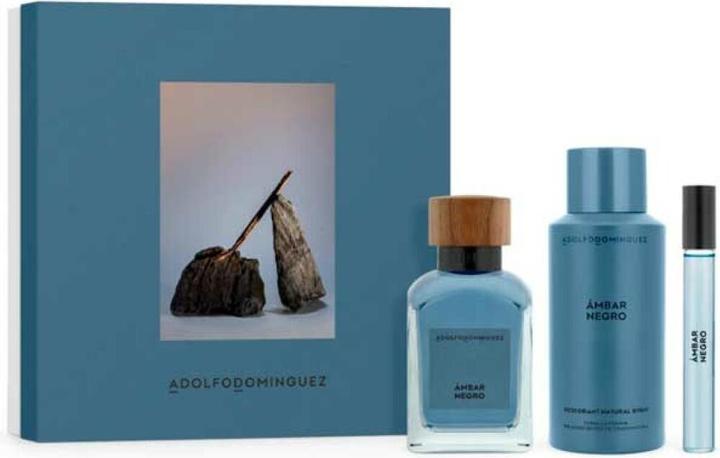 Actual product image Adolfo Dominguez AD Ambar Negro Eau De Parfum Spray 120ml Set of 3 items (Eau de parfum, 120 ml)