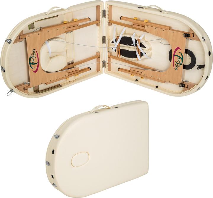 Actual product image tectake Massage table oval with 5 cm padding + rolls
