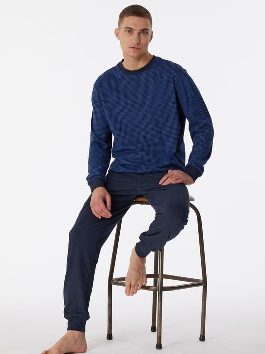 Produktbild Schiesser langer Herren Pyjama / Schlafanzug mit Rundhals-Ausschnitt (L)