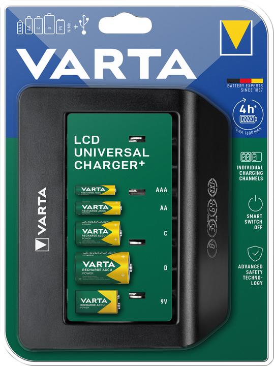 Produktbild Varta LCD Universal Charger+ (1 Stk., 9V Block, D, C, AA, AAA, Ladegerät ohne Akku)