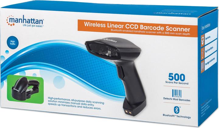 Produktbild Manhattan Wireless CCD Barcodescanner (1D-Barcodes)
