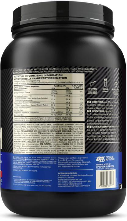 Image du produit Optimum Nutrition 100% protéines de caséine (Delicious Strawberry, 1 pcs, 924 g)