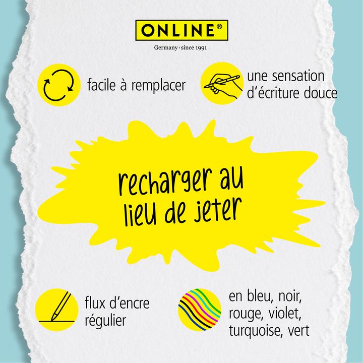 Produktbild Online 12er Pack Gel-Minen, radierbar, schwarz (Gelmine, Schwarz, 0.70 mm)