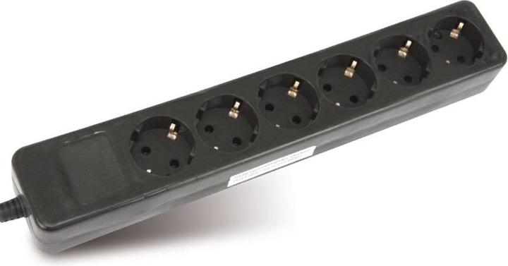 Actual product image As - Schwabe 11712 Multiple socket outlet without switch Black without plug (6 x, CEE 7/3)