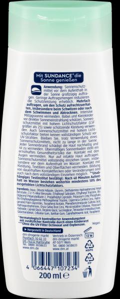 Actual product image dm Sundance Sun milk Kids sensitive (Suntan lotion, SPF 50+, 200 ml)