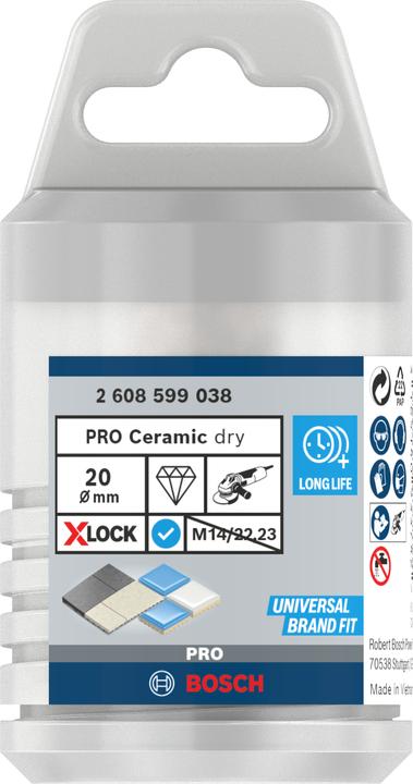 Immagine prodotto Bosch Professional Zubehör PRO Fresa in ceramica a secco X-Lock, 20 x 35 mm (20 millimetri)