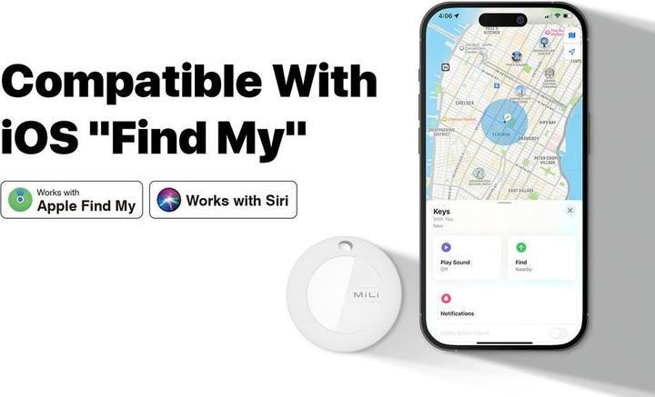 Produktbild MiTag met Sleutelhanger Wit 4-Pack (Mac OS, WatchOS, iOS, iPadOS)