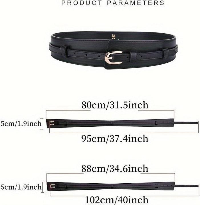 Actual product image Only-Bags.Store Stylish wide belt made from genuine faux leather - versatile for casual, formal and