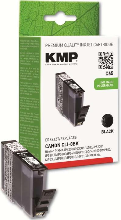 Actual product image KMP C65 Ink Cartridge compatible with Canon CLI-8 BK (FC)