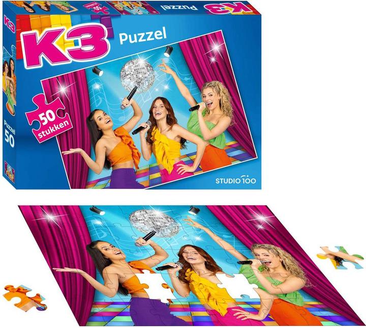 Productafbeelding K3 Puzzel Alle kleuren, 50 stukjes. (50 onderdelen)