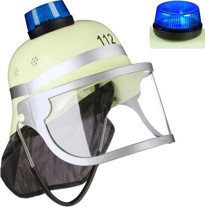 Actual product image Relaxdays Firefighter Helmet, Blue Light